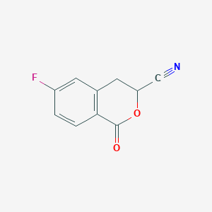 molecular formula C10H6FNO2 B15258963 6-Fluoro-1-oxo-3,4-dihydro-1H-2-benzopyran-3-carbonitrile 