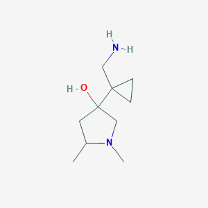 molecular formula C10H20N2O B15258971 3-[1-(Aminomethyl)cyclopropyl]-1,5-dimethylpyrrolidin-3-ol 