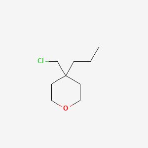 molecular formula C9H17ClO B15258990 4-(Chloromethyl)-4-propyloxane 