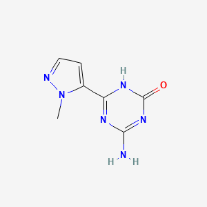 molecular formula C7H8N6O B15259099 4-Amino-6-(1-methyl-1H-pyrazol-5-YL)-2,5-dihydro-1,3,5-triazin-2-one 