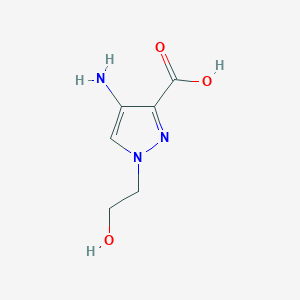 molecular formula C6H9N3O3 B15259103 4-amino-1-(2-hydroxyethyl)-1H-pyrazole-3-carboxylic acid 