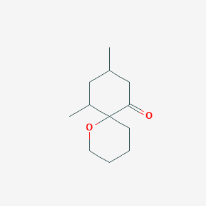 molecular formula C12H20O2 B15259135 9,11-Dimethyl-1-oxaspiro[5.5]undecan-7-one 