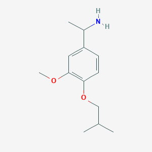 molecular formula C13H21NO2 B15259149 1-[3-Methoxy-4-(2-methylpropoxy)phenyl]ethan-1-amine 