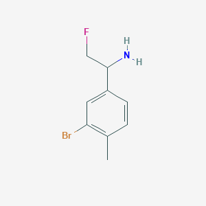 molecular formula C9H11BrFN B15259165 1-(3-Bromo-4-methylphenyl)-2-fluoroethan-1-amine 