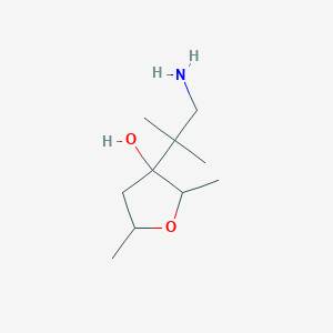 molecular formula C10H21NO2 B15259216 3-(1-Amino-2-methylpropan-2-yl)-2,5-dimethyloxolan-3-ol 