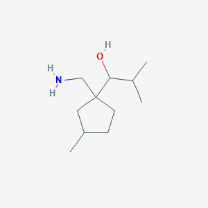 molecular formula C11H23NO B15259232 1-[1-(Aminomethyl)-3-methylcyclopentyl]-2-methylpropan-1-OL 