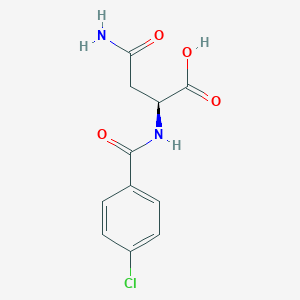 molecular formula C11H11ClN2O4 B15259262 (2S)-3-carbamoyl-2-[(4-chlorophenyl)formamido]propanoic acid CAS No. 381723-88-2