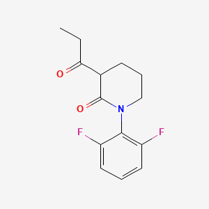 molecular formula C14H15F2NO2 B15259268 1-(2,6-Difluorophenyl)-3-propanoylpiperidin-2-one 