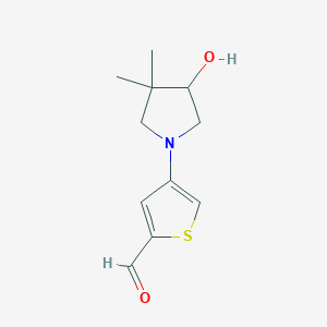 4-(4-Hydroxy-3,3-dimethylpyrrolidin-1-yl)thiophene-2-carbaldehyde