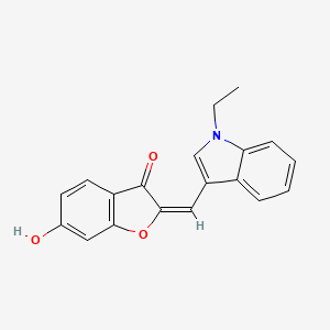 molecular formula C19H15NO3 B15259355 2-[(1-Ethyl-1H-indol-3-yl)methylidene]-6-hydroxy-2,3-dihydro-1-benzofuran-3-one 