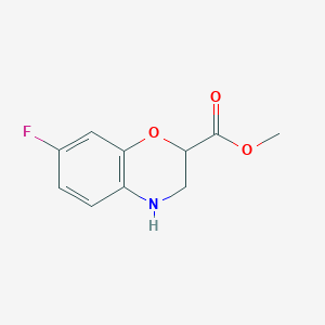 molecular formula C10H10FNO3 B15259411 methyl 7-fluoro-3,4-dihydro-2H-1,4-benzoxazine-2-carboxylate 