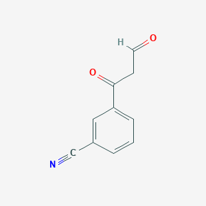 molecular formula C10H7NO2 B15259413 3-(3-Oxopropanoyl)benzonitrile 