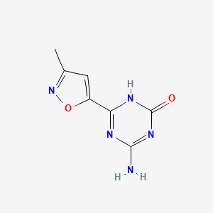 molecular formula C7H7N5O2 B15259417 4-Amino-6-(3-methyl-1,2-oxazol-5-YL)-2,5-dihydro-1,3,5-triazin-2-one 