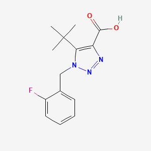 molecular formula C14H16FN3O2 B1525949 5-tert-butyl-1-[(2-fluorophenyl)methyl]-1H-1,2,3-triazole-4-carboxylic acid CAS No. 1266832-16-9