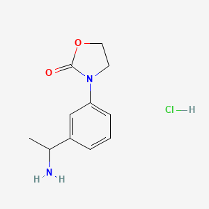molecular formula C11H15ClN2O2 B1525950 3-[3-(1-氨基乙基)苯基]-1,3-恶唑烷-2-酮盐酸盐 CAS No. 1354962-40-5