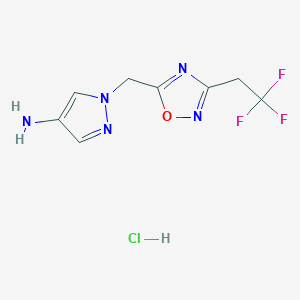 B1525958 1-{[3-(2,2,2-trifluoroethyl)-1,2,4-oxadiazol-5-yl]methyl}-1H-pyrazol-4-amine hydrochloride CAS No. 1354957-62-2