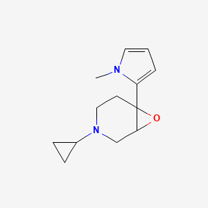 molecular formula C13H18N2O B15259581 3-Cyclopropyl-6-(1-methyl-1H-pyrrol-2-yl)-7-oxa-3-azabicyclo[4.1.0]heptane 