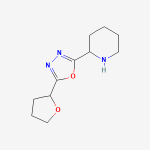 molecular formula C11H17N3O2 B15259622 2-[5-(Oxolan-2-yl)-1,3,4-oxadiazol-2-yl]piperidine 