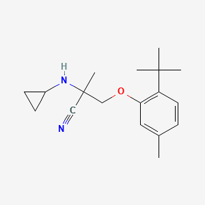 molecular formula C18H26N2O B1525964 3-(2-Tert-butyl-5-methylphenoxy)-2-(cyclopropylamino)-2-methylpropanenitrile CAS No. 1306548-98-0