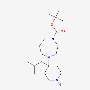 molecular formula C19H37N3O2 B15259644 tert-Butyl 4-[4-(2-methylpropyl)piperidin-4-yl]-1,4-diazepane-1-carboxylate 