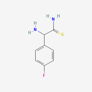 molecular formula C8H9FN2S B15259657 2-Amino-2-(4-fluorophenyl)ethanethioamide CAS No. 1334146-95-0