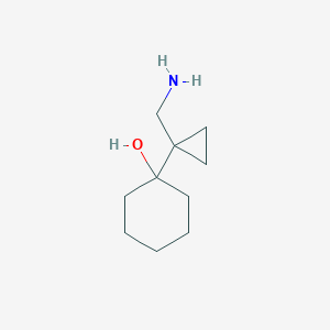 molecular formula C10H19NO B15259689 1-[1-(Aminomethyl)cyclopropyl]cyclohexan-1-ol 