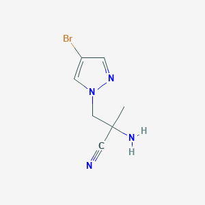 molecular formula C7H9BrN4 B1525971 2-氨基-3-(4-溴-1H-吡唑-1-基)-2-甲基丙腈 CAS No. 1250956-82-1
