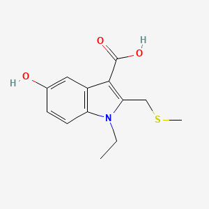 1-Ethyl-5-hydroxy-2-[(methylsulfanyl)methyl]-1H-indole-3-carboxylic acid