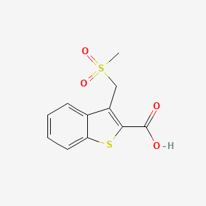 molecular formula C11H10O4S2 B1525972 3-(甲磺酰甲基)-1-苯并噻吩-2-甲酸 CAS No. 1178235-42-1