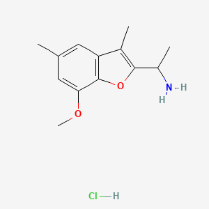 molecular formula C13H18ClNO2 B1525973 1-(7-甲氧基-3,5-二甲基-1-苯并呋喃-2-基)乙胺盐酸盐 CAS No. 1354951-24-8