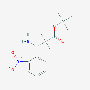 molecular formula C15H22N2O4 B15259731 tert-Butyl 3-amino-2,2-dimethyl-3-(2-nitrophenyl)propanoate 