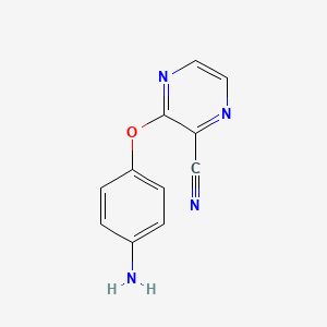 molecular formula C11H8N4O B1525976 3-(4-氨基苯氧基)吡嗪-2-碳腈 CAS No. 1250251-50-3