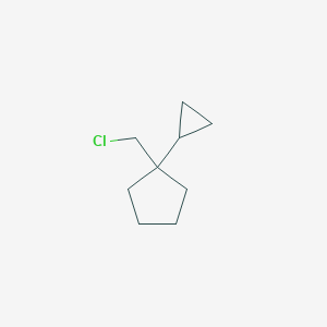 molecular formula C9H15Cl B15259766 1-(Chloromethyl)-1-cyclopropylcyclopentane 