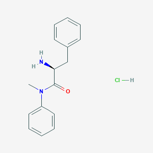 molecular formula C16H19ClN2O B1525977 (2S)-2-amino-N-methyl-N,3-diphenylpropanamide hydrochloride CAS No. 126090-43-5