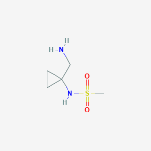 molecular formula C5H12N2O2S B15259773 N-[1-(aminomethyl)cyclopropyl]methanesulfonamide 