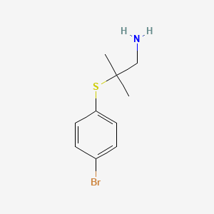 molecular formula C10H14BrNS B1525978 1-[(1-氨基-2-甲基丙烷-2-基)硫烷基]-4-溴苯 CAS No. 1354952-56-9