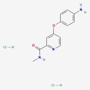 molecular formula C13H15Cl2N3O2 B1525980 4-(4-aminophenoxy)-N-methylpyridine-2-carboxamide dihydrochloride CAS No. 1036874-79-9
