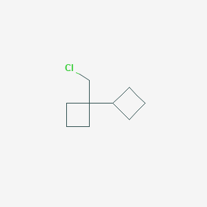 molecular formula C9H15Cl B15259819 1-(Chloromethyl)-1-cyclobutylcyclobutane 