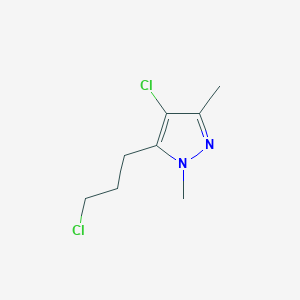 molecular formula C8H12Cl2N2 B15259823 4-Chloro-5-(3-chloropropyl)-1,3-dimethyl-1H-pyrazole 