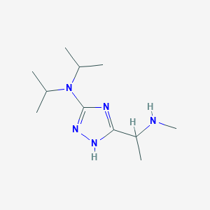 molecular formula C11H23N5 B15259825 5-[1-(Methylamino)ethyl]-N,N-bis(propan-2-yl)-1H-1,2,4-triazol-3-amine 