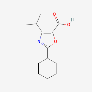 molecular formula C13H19NO3 B15259826 2-Cyclohexyl-4-(propan-2-yl)-1,3-oxazole-5-carboxylic acid 