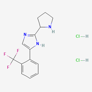 molecular formula C14H16Cl2F3N3 B1525984 2-(pyrrolidin-2-yl)-4-[2-(trifluoromethyl)phenyl]-1H-imidazole dihydrochloride CAS No. 1354952-51-4