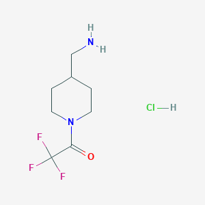 molecular formula C8H14ClF3N2O B1525987 1-[4-(氨甲基)哌啶-1-基]-2,2,2-三氟乙酮盐酸盐 CAS No. 1354961-00-4
