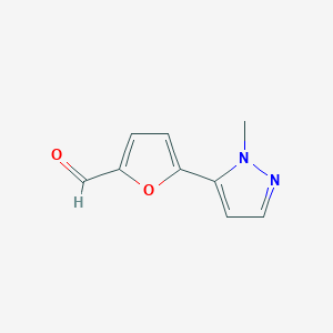 molecular formula C9H8N2O2 B15259892 5-(1-Methyl-1H-pyrazol-5-yl)furan-2-carbaldehyde 