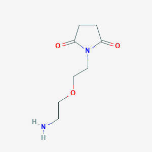 molecular formula C8H14N2O3 B15259920 1-[2-(2-Aminoethoxy)ethyl]pyrrolidine-2,5-dione 