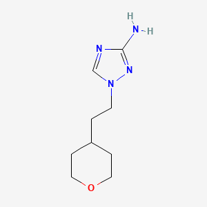 molecular formula C9H16N4O B15260000 1-[2-(Oxan-4-yl)ethyl]-1H-1,2,4-triazol-3-amine 