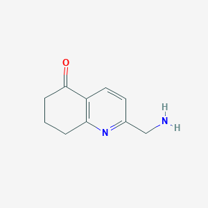 molecular formula C10H12N2O B15260031 2-(Aminomethyl)-5,6,7,8-tetrahydroquinolin-5-one 