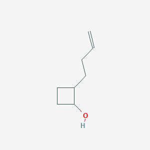 molecular formula C8H14O B15260045 2-(But-3-en-1-yl)cyclobutan-1-ol 