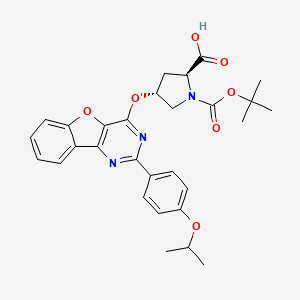 molecular formula C29H31N3O7 B1526005 (2S,4R)-1-(tert-Butoxycarbonyl)-4-((2-(4-isopropoxyphenyl)benzofuro[3,2-d]pyrimidin-4-yl)oxy)pyrrolidine-2-carboxylic acid CAS No. 1315326-78-3
