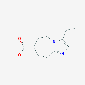 molecular formula C12H18N2O2 B15260063 Methyl 3-ethyl-5H,6H,7H,8H,9H-imidazo[1,2-a]azepine-7-carboxylate 